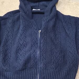 Hollister Navy Zip-Up Sweater